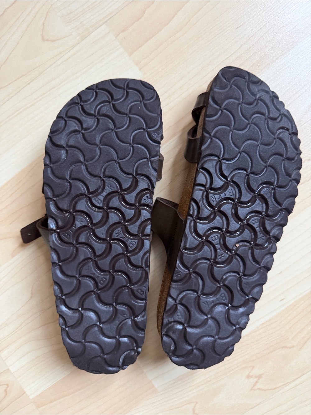 Birkenstock womens Mayari Brown Double-Strap Leather Sandals, size EU 37/ 6.5 - Picture 3 of 9
